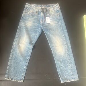 R13 Blue Boy Straight Jeans Distressed Style